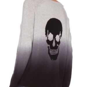 Skull Cashmere Dip Sweater with Skull on the Back!